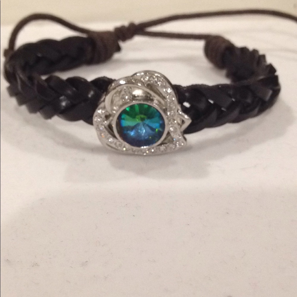 Brown leather bracelet